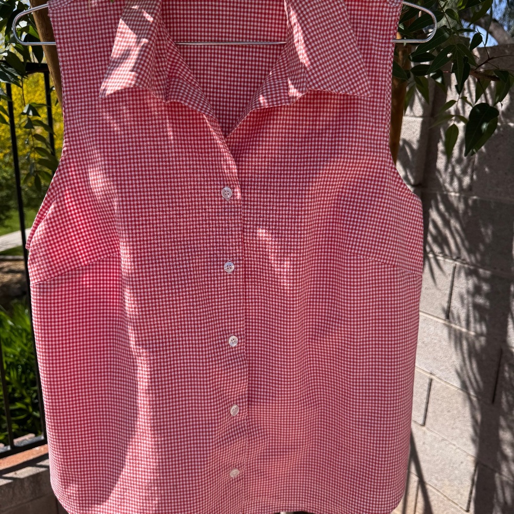 Vintage Willi Smith Sleeveless Button Down Blouse L